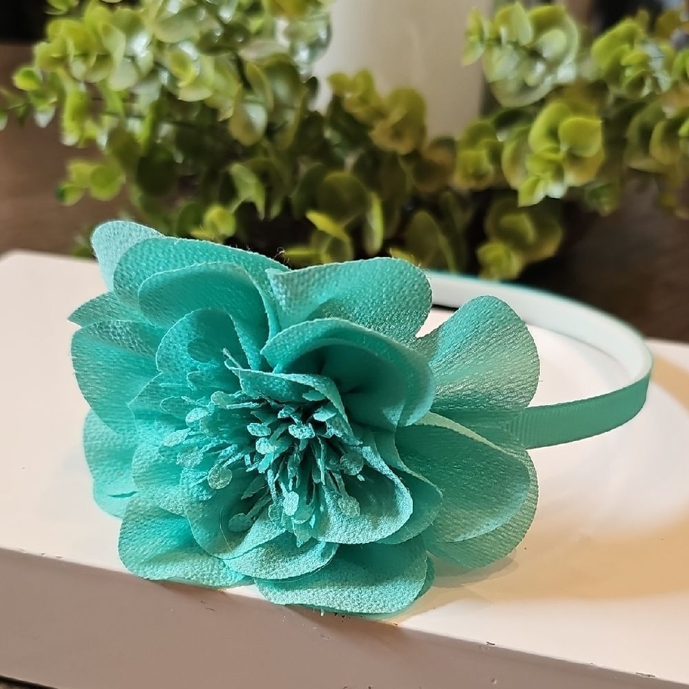 Turquoise Floral Headband Girls